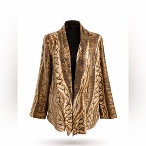 Mango Sequins Snakeskin Design Jacket